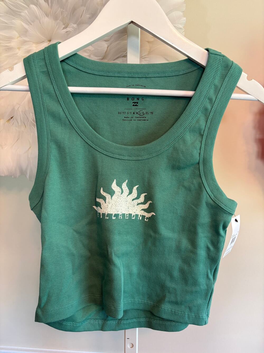 BILLABONG GREEN NEW BEGINNINGS TANK SIZE L NWT